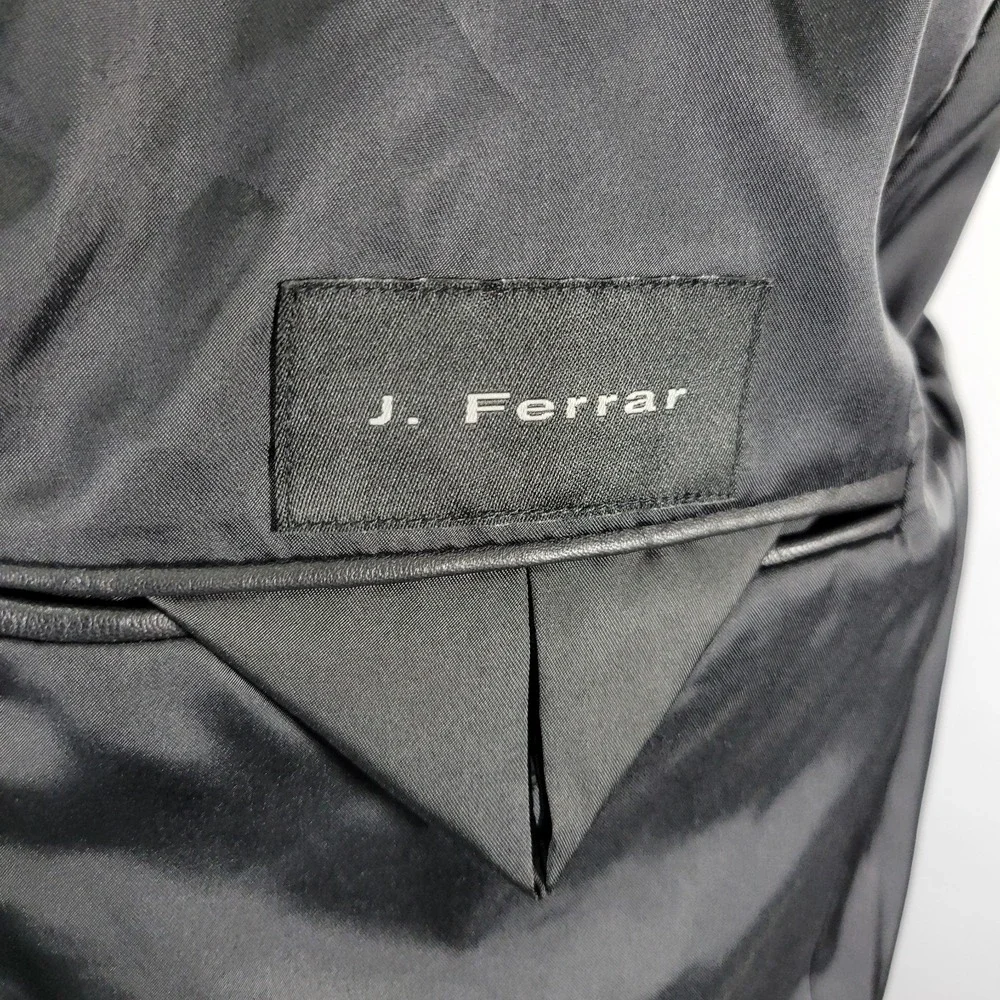 J. Ferrar Men's Three Button Leather Jacket‎ Coat Size XL BLACK
